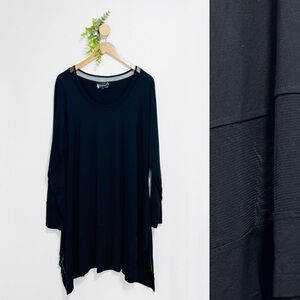 Boheme Black Jersey Knit Lagenlook Long Shift Tunic